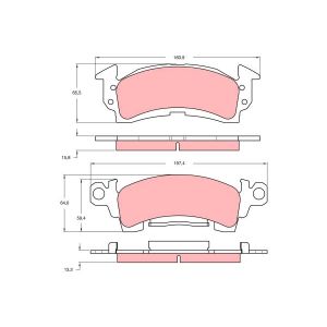 Set di pastiglie freno TRW GDB742, anteriore, posteriore