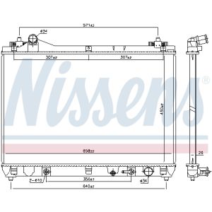 Radiador, refrigeración de motor NISSENS 64253