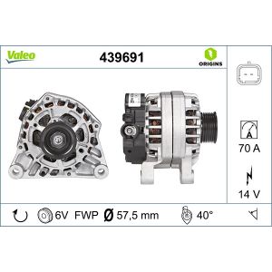 Gerador de corrente rotativo VALEO 439691