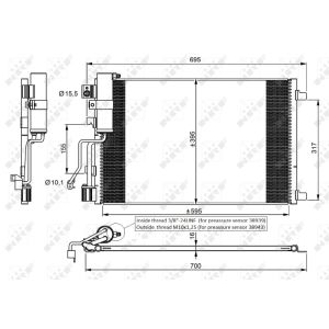 Condensador, ar condicionado EASY FIT NRF 35974