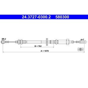 Kabel, parkeerrem ATE 24.3727-0300.2