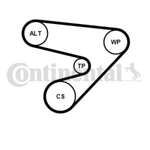 Keilriemensatz (mit Rollen) CONTITECH 5 PK 1230 K1