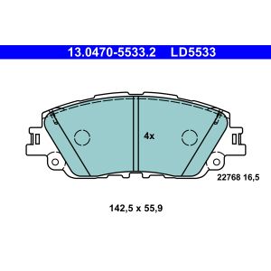 Conjunto de pastilhas de travão ATE 13.0470-5533.2, Keramik