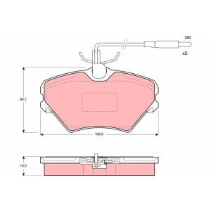 Bremsbelagsatz TRW GDB1087, Vorne