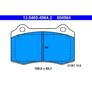 Set di pastiglie freno ATE 13.0460-4964.2, fronte