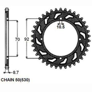 Couronne moto arrière SUNSTAR SUNR1-5166-45