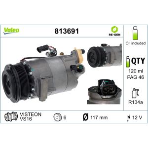 Compresseur de climatisation VALEO 813691