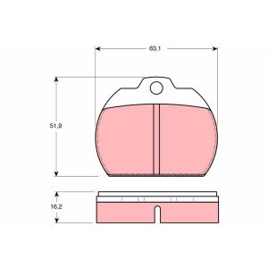 Jeu de plaquettes de frein à disque TRW GDB591, Avant