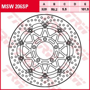 Disque de frein TRW MSW206SP, 1 pièce