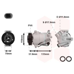 Compressor, ar condicionado VAN WEZEL 3700K496