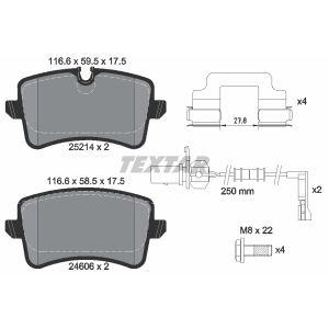 Conjunto de pastilhas de travão TEXTAR 2521404, Traseira