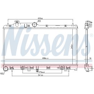 Radiador, refrigeración de motor NISSENS 67741