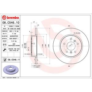 Jarrulevy BREMBO 08C54611 takana, täysi, 1 kpl