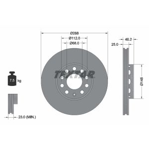 Disque de frein TEXTAR 92057600