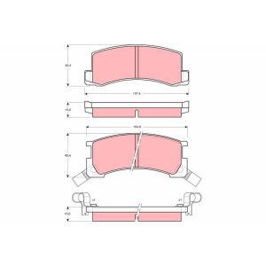 Bremsbelagsatz TRW GDB871, Hinten