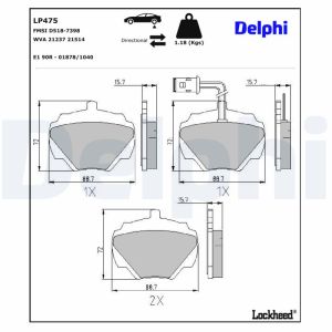 Blue Print ADJ134225 Kit Pastiglie Freno A Disco Posteriori – Con Contatto Usura, Compatibile Con Land Rover Defender 90/110/130