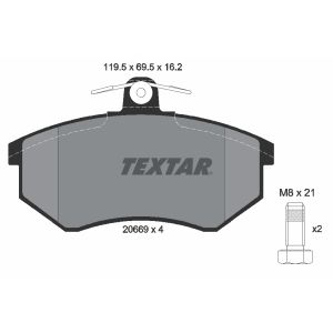 Set di pastiglie freno TEXTAR 2066904, fronte