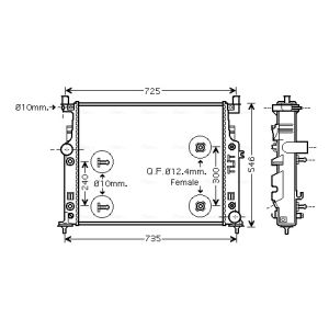 Radiador de motor AVA COOLING MSA2436
