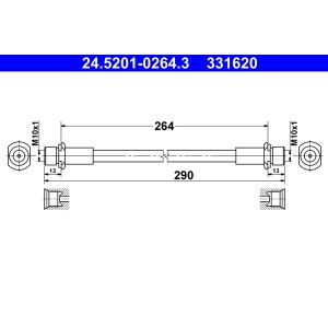 Bremsschlauch ATE 24.5201-0264.3