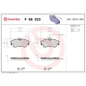 Levyjarrun jarrupalasarja BREMBO P 68 023