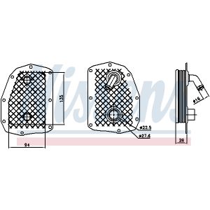 Enfriador de aceite, aceite de motor NISSENS 90734