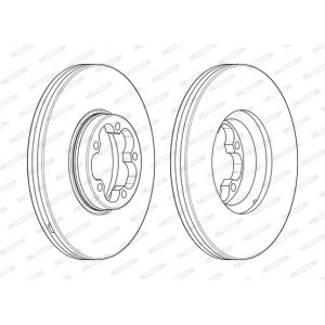 Disco de freno FERODO DDF2468-1 vorne, ventilado , 1 Pieza