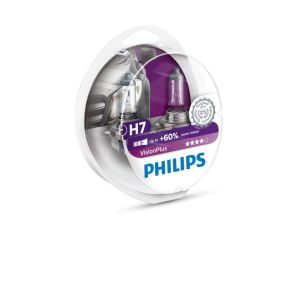 Lampada alogena PHILIPS H7 VisionPlus Plus 60% 12V/55W, 2 pezzo