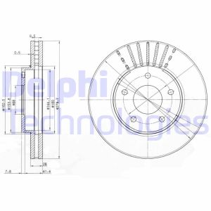 Jarrulevy DELPHI BG3816 etupuolella/tuuletettu/2 kpl