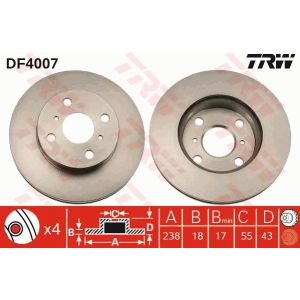 Remschijf TRW DF4007
