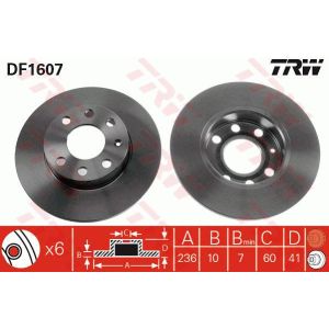 Bremsscheibe TRW DF1607 vorne, voll, 1 Stück