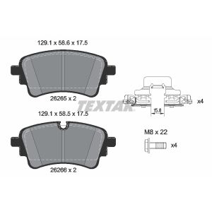 Set di pastiglie freno TEXTAR 2626503, posteriore