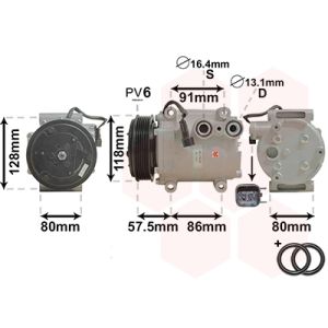 Compressor, ar condicionado VAN WEZEL 1800K451