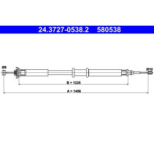 Kabel, parkeerrem ATE 24.3727-0538.2