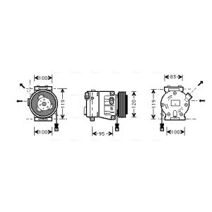 Compressor, ar condicionado AVA COOLING FTAK050