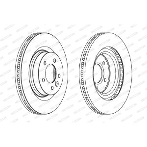 Remschijf FERODO DDF1432C-1 voorkant, geventileerd, 1 Stuk