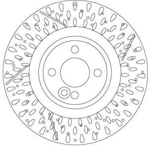 Disque de frein TRW DF6930S avant, perforé, fendu, hautement carbonisé, 1 pièce