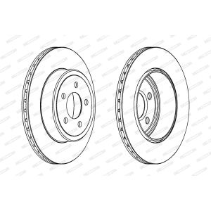 Remschijf FERODO DDF1766C-1 terug, geventileerd, 1 stuk