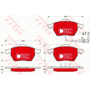 Bremsbelagsatz TRW GDB1403DTE, Vorne