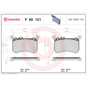 Conjunto de pastilhas de travão BREMBO P 50 121