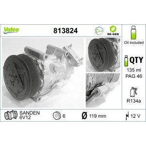 Compresseur de climatisation VALEO 813824