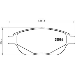 Set di pastiglie freno BREMBO P 61 137, fronte