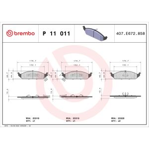 Levyjarrun jarrupalasarja BREMBO P 11 011