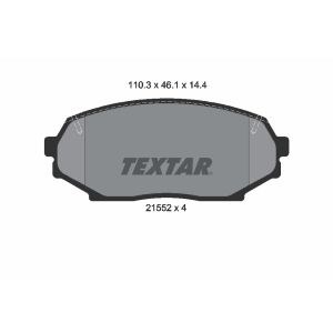 Jeu de plaquettes de frein TEXTAR 2155202, avant