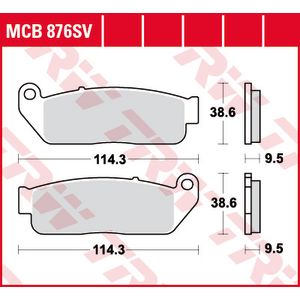 Jeu de plaquettes de frein TRW MCB876SV