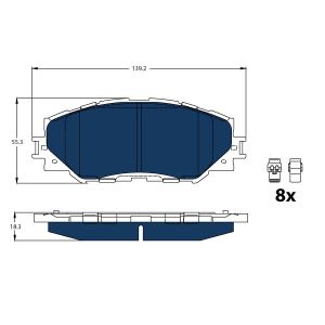 Remblokset, schijfrem ELECTRIC BLUE TRW GDB3425BTE