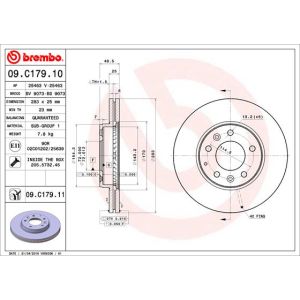 Jarrulevy BREMBO 09C17911 edessä, tuuletettu, 1 kpl