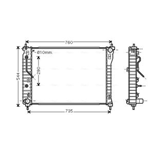 Motorradiateur  AVA COOLING OL2434