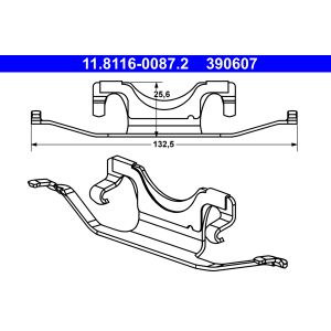 Muelle, pinza de freno ATE 11.8116-0087.2