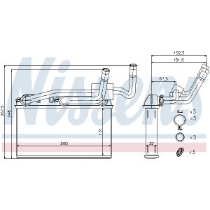 Warmtewisselaar, interieur verwarming NISSENS 70529