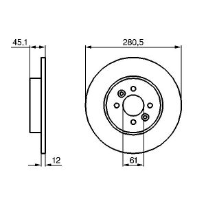 Remschijf BOSCH 0 986 479 195 terug, compleet, 1 stuk